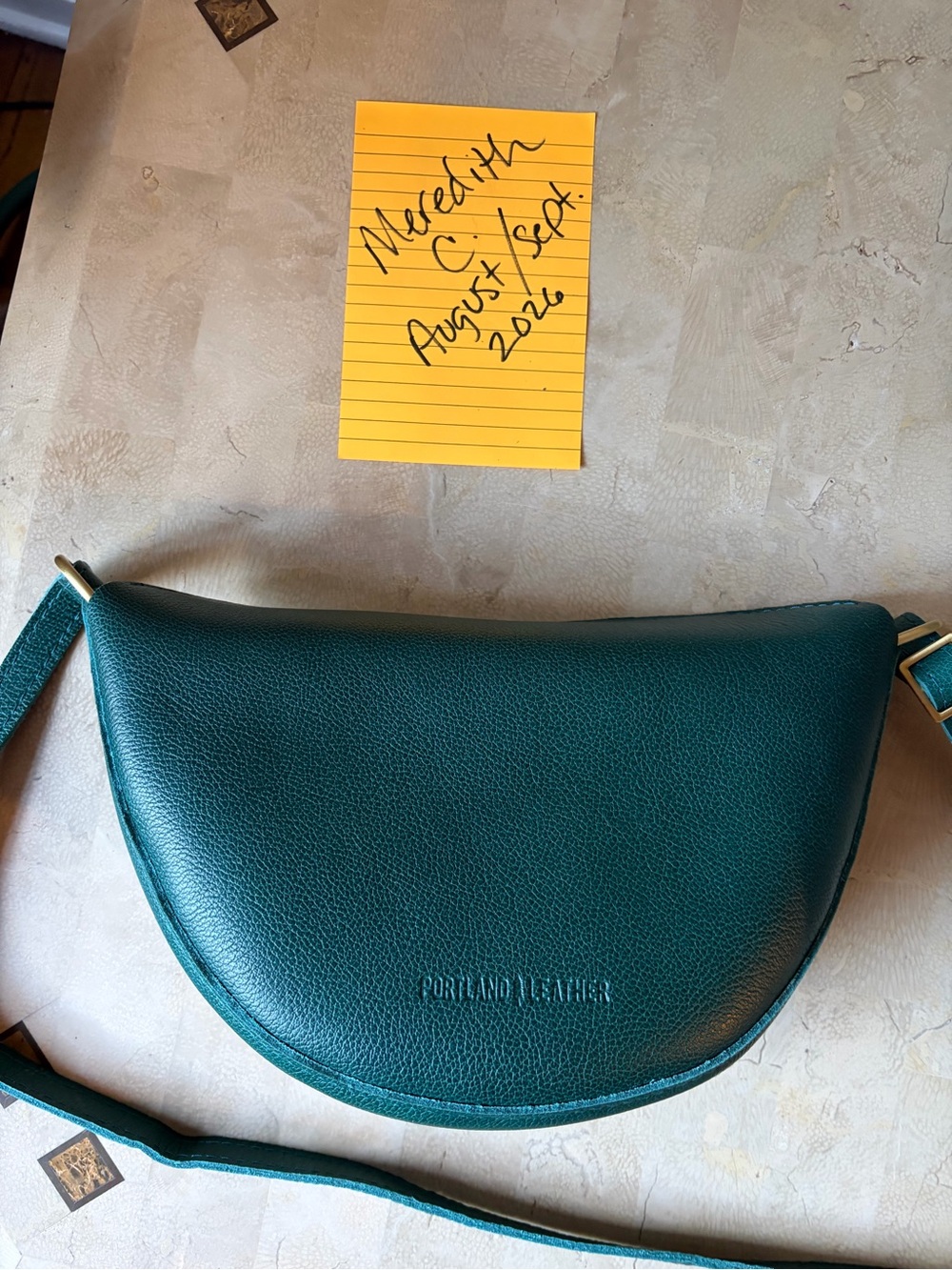 Portland Leather Medium Koala Sling bag in the color Seaglass - Picture 2 of 4